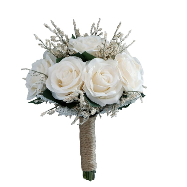 Wosthever Ramo de flores artificiales decoración blanco reutilizable