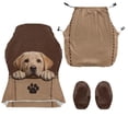 thumbnail image 4 of SCRAWLGOD Labrador Retriever Paw Print Brown Pattern Gaming Chair Slipcover with Armrest Cover, Stretch Desk Chair Covers Removable Computer Reclining Chair Slipcovers Washable Furniture Protector, 4 of 7