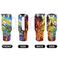 thumbnail image 6 of Geometry Dash 40 Oz Tumbler with Handle And Straw, Stainless Steel Double Wall Vacuum Insulated Coffee Cup Travel Mug for Gym, Outdoors, Commute, Work, 6 of 8