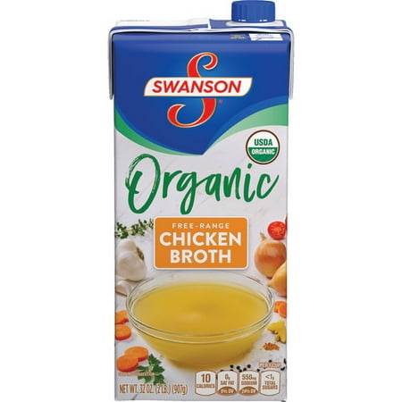 Chicken Stock - (2 Cartons) Swanson Organic Free-Range Chicken Broth, 32 oz