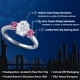 thumbnail image 2 of Gem Stone King 925 Sterling Silver Pink Moissanite Ring Set with Oval Moissanite (1.96 Cttw), 2 of 7