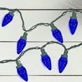 thumbnail image 2 of Northlight LED Faceted C9 Christmas Lights - Blue - 20.25' Green Wire - 50ct, 2 of 5