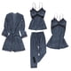 thumbnail image 5 of 4 Piezas Camisón de Felpa Estilo Kimono para Mujer Ropa de Dormir Antideslizante Azul XXL XXL azul Yuyangstore Túnica de vellón para mujer, 5 of 8