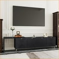 thumbnail image 4 of TV Furniture, Modern 70-90” Extendable Entertainment Center with Storage, Black | Real Wood Veneered MDF | Fits 90” TVs, 4 of 10