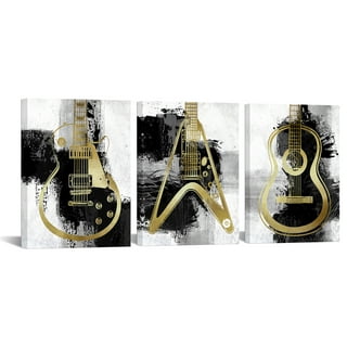 Electric Guitar Music Room Painting Art V1 Canvas Prints Wall Art
