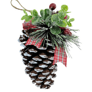 Holiday Time Real Pinecone Ornament. Casual Traditional Theme. Natural Brown Color.