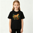 thumbnail image 2 of Girls Graphic Tees Leopard Jungle Wild Safari Short Sleeve Kids T-Shirt, 100% Cotton Soft Casual Tops for Children, 2 of 5