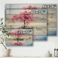 thumbnail image 3 of Designart 'Little Idyllic IsLand With Japanese Cherry Blossom Tree' Farmhouse Print on Natural Pine Wood, 3 of 3