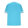 thumbnail image 4 of Hauts à Épaules Tombantes pour Femmes, T-Shirts Surdimensionnés pour Femmes Mode Rayé Col Rond Manches Courtes T-Shirts P-2TG en Solde Vêtements pour Femmes, 4 of 4