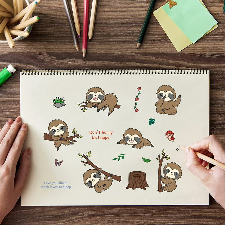 Avocado Sloth Washi Tape - Cute Sloth Stationery - Sloth Planner Tape
