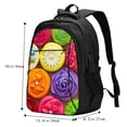 thumbnail image 5 of Wukai Brightly Colored Cupcakes Travel Laptop Backpack: Business Water-Resistant Bag with USB Charging Port, Ideal College Backpack for Men & Women, 5 of 6