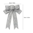 thumbnail image 2 of AUDeals 23cm Christmas Bow, Outdoor Christmas Decorations, Large Velvet Tree Topper Bow with Gold Glitter Trim for Wreath, Front Door, Home Decor, 2 of 8