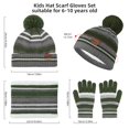 thumbnail image 6 of BESSTEVEN Kids Winter Hat Gloves Scarf Set: Girls Boys Beanie Hats Gloves Knit Set with Thick Warm Fleece Lined For Ages 6-10 Children, 6 of 6