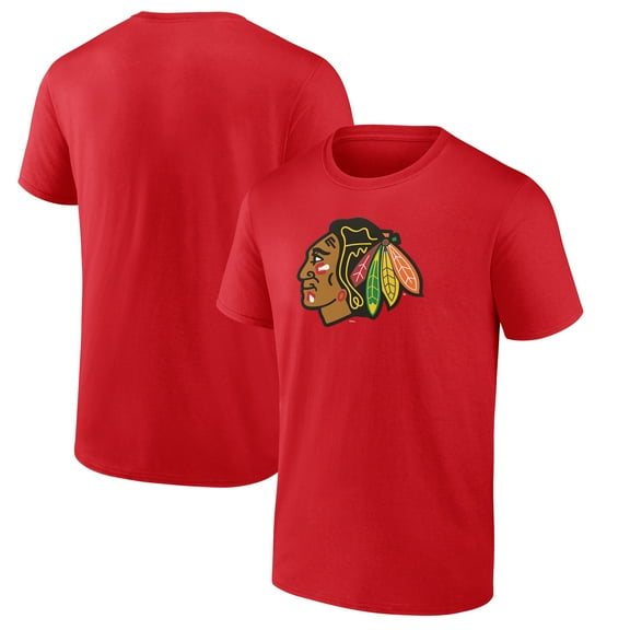 Men's  Red Chicago Blackhawks Primary Logo T-Shirt