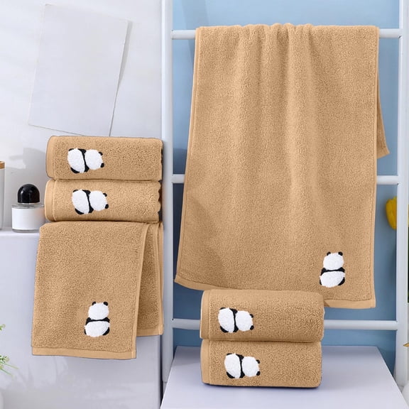 Vggrvlo Under 5 Towels Cotton Washcloths Extra Absorbent and Soft Face Towel 100% Ring Spun Cotton Khaki 14"X30"