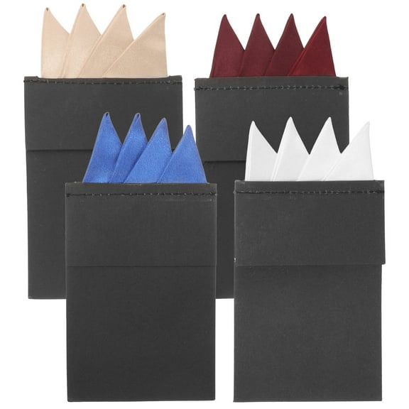 Toyvian 4Pcs Mens Pocket re for Suit Assorted Color Supple Fabric Decorative Handkerchief Accessory