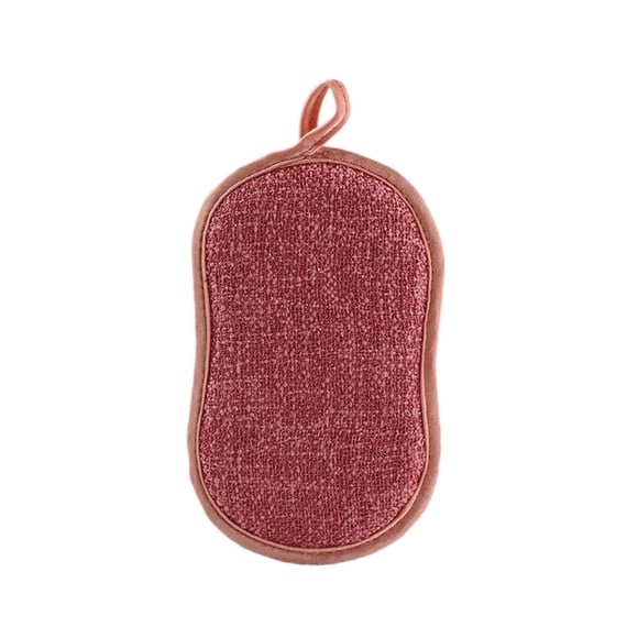 Cateissary Almohadilla de fregado para cocina, cuenco de microfibra, fregador de limpieza para lavavajillas, esponja de limpieza reutilizable para Suministros de limpieza para el hogar Rojo