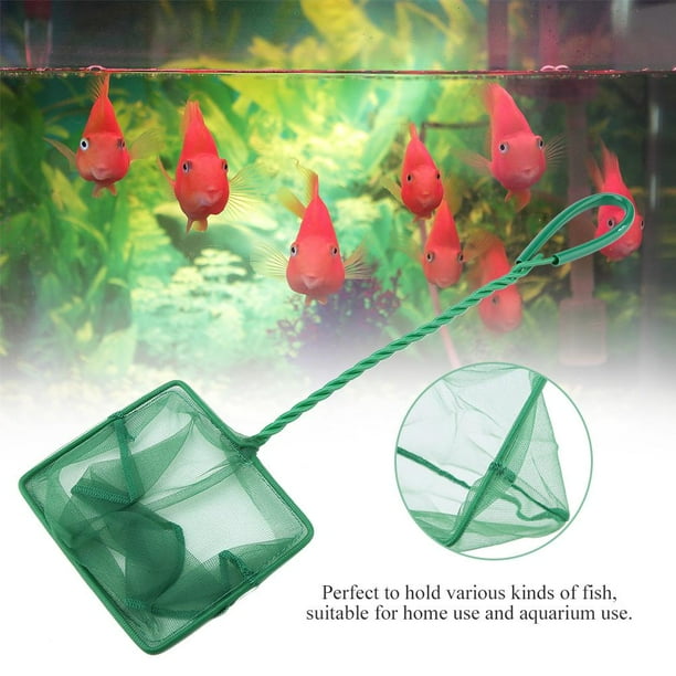 OTVIAP Portable Green Square Aquarium Fishbowl Fishing Landing Net