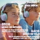 thumbnail image 3 of Auriculares para niños, Bluetooth 5.3, inalámbricos, 68 horas, volumen limitado, 85/96 dB, plegables con cable, micrófono auxiliar para iPad, portátil, niño, niña, viajes (Algodulce Lila),Fuego Azul, 3 of 23
