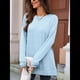 thumbnail image 4 of Camiseta Holgada de Larga con Cuello Redondo y Estampado Geométrico de Jacquard para Mujer, Ropa de Invierno 2025 Azul XXL, 4 of 10