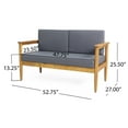 thumbnail image 4 of GDF Studio Plumb Outdoor Acacia Wood 7 Seater Chat Set with Cushions, Teak and Dark Gray, 4 of 13