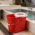 thumbnail image 4 of BESTYASH Plastic Mop Bucket with Handle Red Commercial Cleaning Bucket for Mop Attachment Large Use, 4 of 6