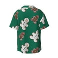 thumbnail image 2 of KLL Gingerbread Snowman Cookies Print Men's Shirt Short Sleeve Button Down Summer Cuba Beach Shirts- 3X-Large, 2 of 7