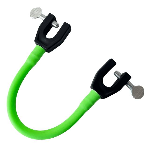 Connecteur de Fixation Sécurisé pour Sports de Neige pour Enfants : Pack Unique Vert Clair pour Fixation de Ski/planche à Neige avec Tube Extensible Réglable de 16-42CM, Construction Plastique-Caoutchouc-Métal, Épaisseur de Planche de 2-8MM