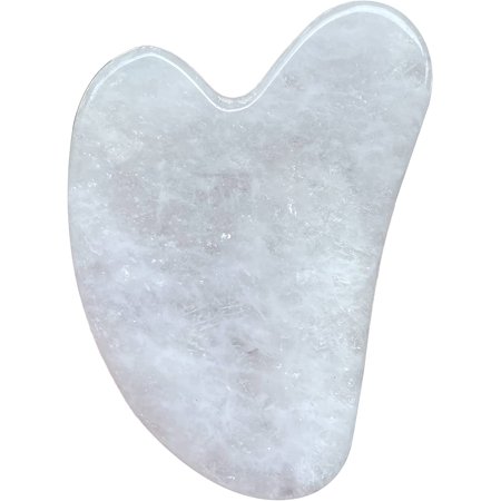 Crystal Gua Sha Scraping Board Massage Tool for SPA Acupuncture Therapy Acupoint Trigger Point Treatment Whole Body Skin Heart Shaped, White Jade