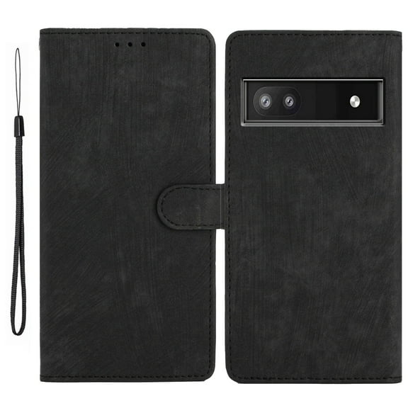 Allytechgroup Wallet Phone Case for Google Pixel 6 Pro with Credit Card Slot, PU Leather Slim Lightweight Flip Case with Lanyard Shockproof Protective Bumper for Women Girls, Black