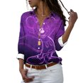 thumbnail image 5 of Disney-Camiseta de manga larga con botones para mujer, camisa informal con solapa y estampado 3D de Mickey, Minnie, Pato Donald, estilo Harajuku, y2k, novedad de 2022, 5 of 5