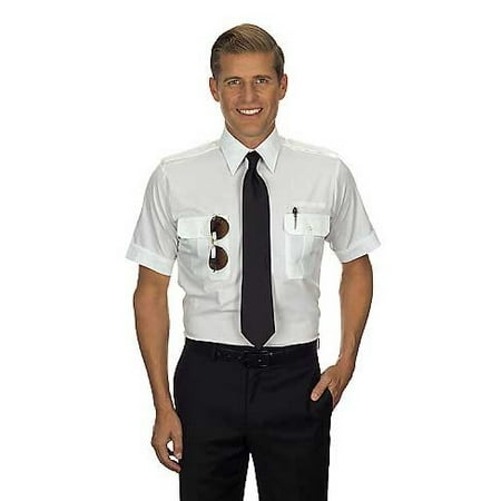 - Van Heusen Men's Pilot Shirt - Tapered - Short Sleeve 16 White