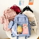 thumbnail image 4 of Mochila transparente de gran capacidad, moderna, con múltiples bolsillos, de nailon, para estudiantes, para la escuela, para mujer, estilo Harajuku, XA345C, 4 of 5