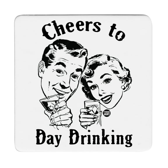 Thirstystone "Day Drinking" 12-Pack Cork Back Paper Bar Coasters