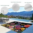 thumbnail image 4 of Fsddascl Spring Elegant Flowers Outdoor Rug for Patio/Deck/Porch, Non-Slip Large Area Rug 4 x 6 Ft, Black Pastoral Floral Indoor Outdoor Rugs Washable Area Rugs, Reversible Camping Rug Carpet Runner, 4 of 5