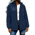 thumbnail image 4 of Edvintorg Windbreaker Jacket Women Lightweight Outdoor Long Sleeve Loose Casual Zip Up Coat Women's Clothing Navy S, 4 of 8