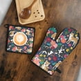 thumbnail image 5 of Shiba Inu and Flowers Kitchen Oven Mitt and Pot Holder Sets 2 Pcs for Baking, Cooking and Grilling, Heat Resistant Up To 392 °F, 5 of 7