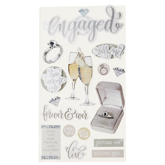 Recollections Engaged Stickers, 12 Pack