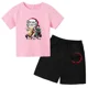 thumbnail image 5 of 2024 Verano Demon Slayer Camiseta estampada para niños 2 piezas Traje para niños y niñas Ropa de manga corta Top informal Conjunto de moda de anime, 5 of 5