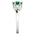 thumbnail image 3 of Three-Stone Engagement Ring for Women - 1.72ct Simulated Emerald in 14K White Gold Promise Ring, 3 of 6