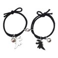 thumbnail image 2 of rygai 2Pcs Braided Bracelets Hand Made Adjustable Fine Workmanship Elastic Dinosaur Decor Decorate Minimalism Couple Magnetic Matching Bracelets Clothing Gift,B, 2 of 8