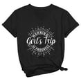 thumbnail image 2 of Alitao Graphic Tees Tshirts Shirts Girls Trip Cheaper Than 2024 Letter Printed V Neck T Shirt T Shirts for Women Summer Shirts Black 2XL, 2 of 4