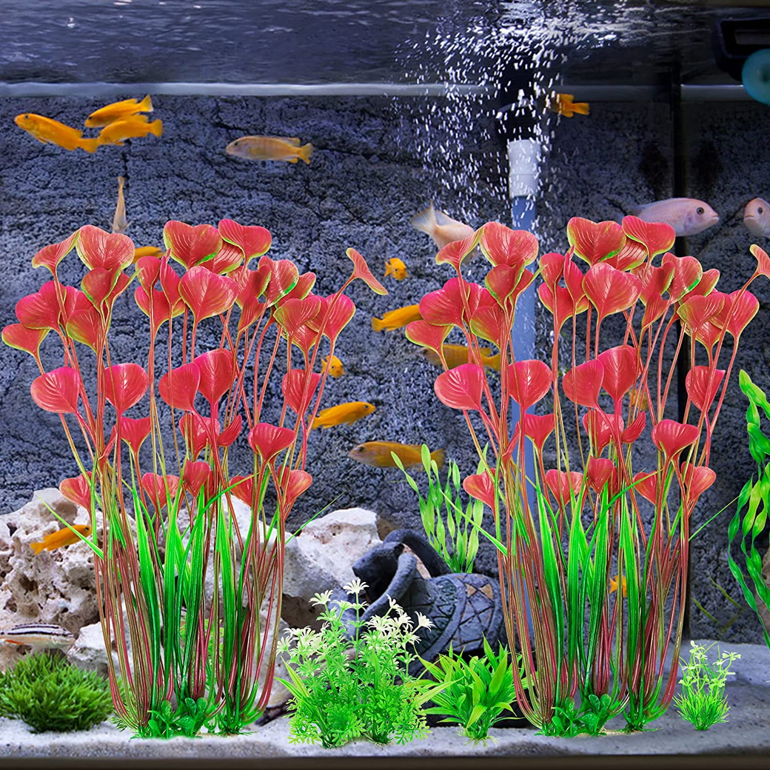 DPOWERFUL Plastic Fish Tank Plants, Artificial Tall Barbados | Ubuy