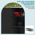 thumbnail image 4 of Uforic 59 Cu. Ft. Vertical Outdoor Storage Shed, Weatherproof Resin Cabinet with Double-Wall Panels & Floor, Lockable, Dark Gray (Shelves Not Included), 4 of 9