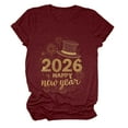 thumbnail image 4 of felwors Happy New Year Shirt for Women 2026 New Years Eve T-Shirt Countdown Fireworks Holiday Party Tops(Wine, XXXL), 4 of 8