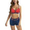 thumbnail image 2 of IDALL Bikini Sets Bestselling Bikini Women Plus Size Tankini Swimsuits Two Piece Color Block Cutout Flowy Tummy Bathing Suits With Shorts Bathing Suit Swim Suits for Women 2025 Wine 5XL, 2 of 6