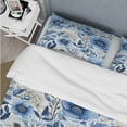 thumbnail image 4 of Designart "Eccentric Blue Watercolor Florals I" Floral Bedding Covert Set - Cottage Bed Set With 1 Sham, 4 of 5
