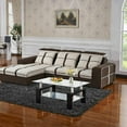 thumbnail image 3 of 2-Tier Glass Coffee Table, Rectangle Open Shelf Coffee Accent Table, Living Room Table with Glass Shelf, Large Storage Space Cocktail Table, Center Table with Metal Legs for Home Office, B1264, 3 of 9