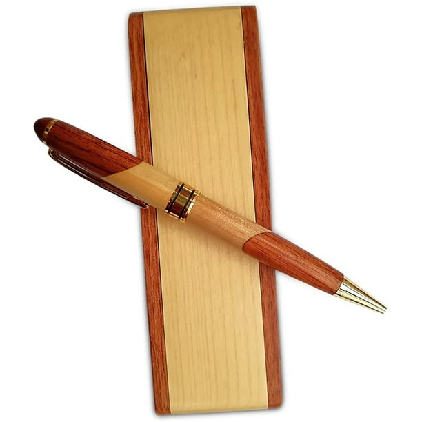 Coffret cadeau stylo à bille en bois de luxe avec présentoir pour