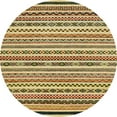 thumbnail image 1 of Ahgly Company Tapis d'Intérieur Rond Abstrait Chrome Or Jaune Abstrait, 3 Pieds Rond, 1 of 6